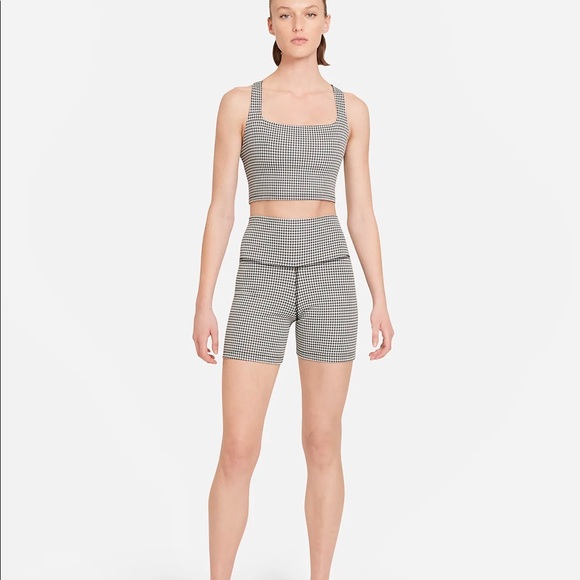 Nike Yoga Cropped Gingham Tank & Shorts Set